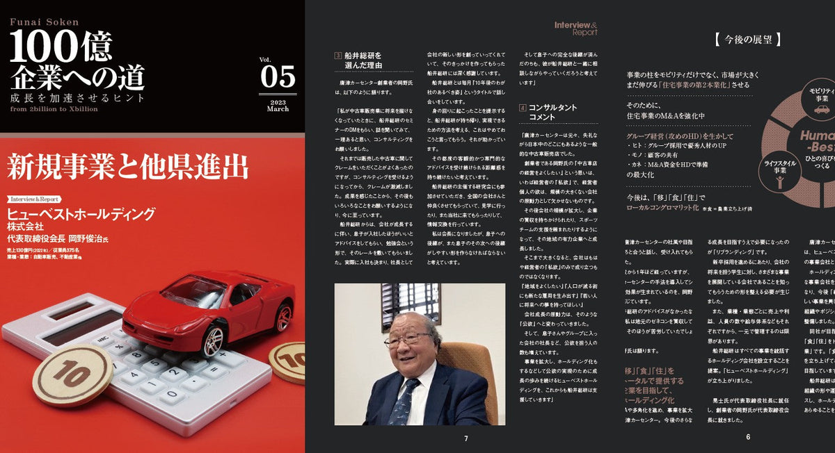 新規事業と他県進出/ヒューベストホールディング 株式会社（売上130億/従業員375名）2023年3月号